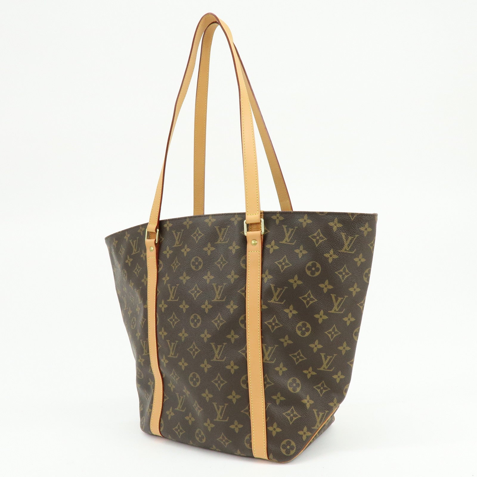 Louis Vuitton Monogram Sac Shopping Canvas Shoulder Bag Brown M51108