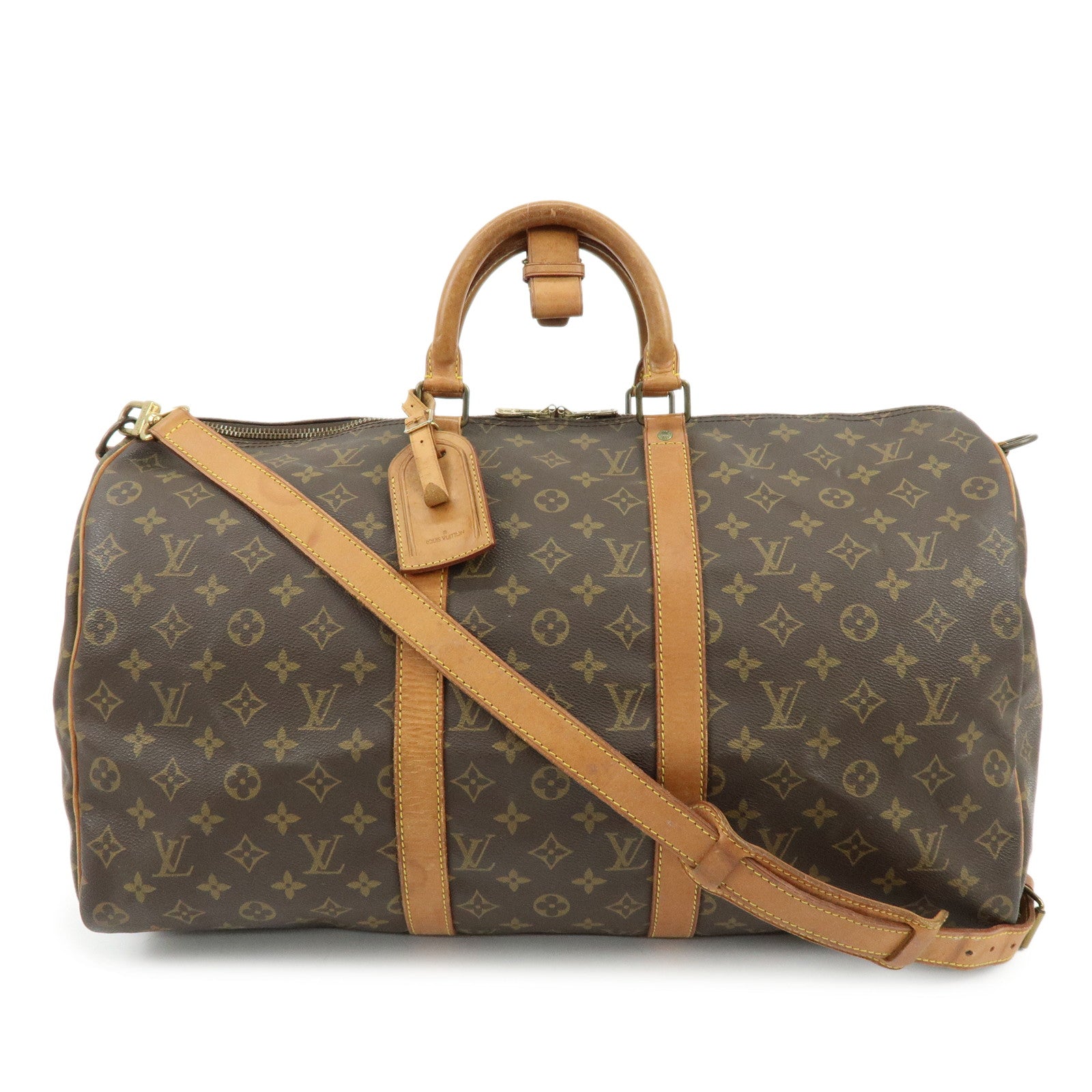 Louis Vuitton Monogram Keep All Bandouliere 50 Boston Bag M41416