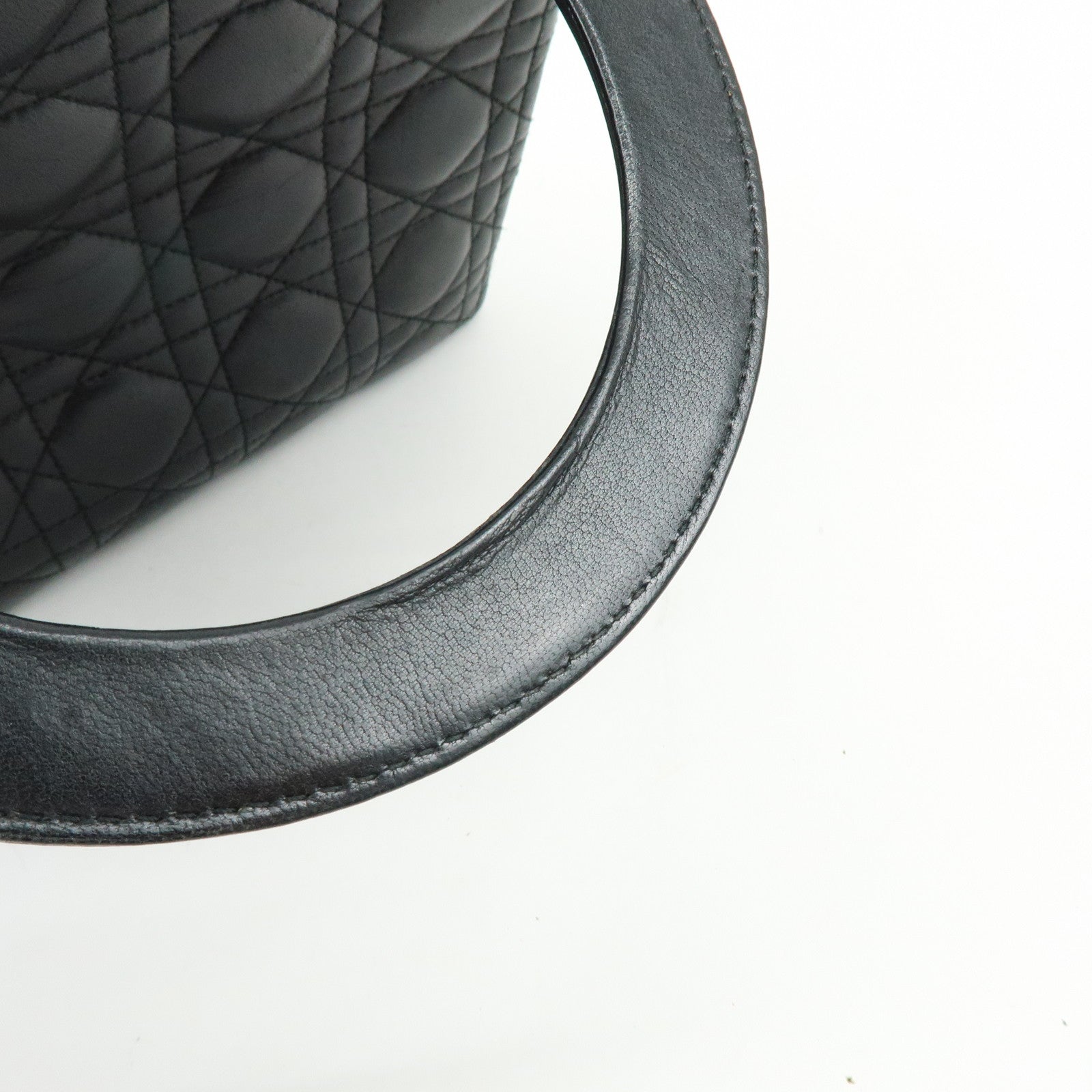 Christian Dior Lady Dior Cannage Leather 2Way Hand Shoulder Bag Black
