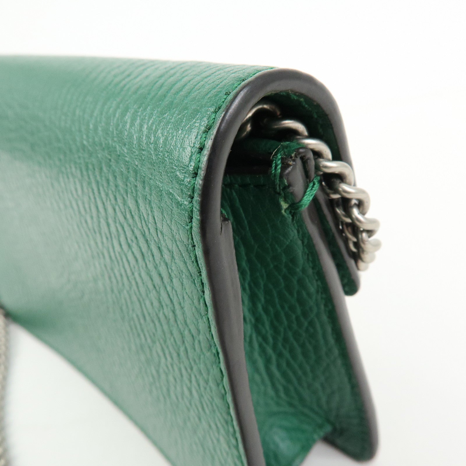 GUCCI Dionysus Super Mini Bag Leather Chain Shoulder Bag Green 476432