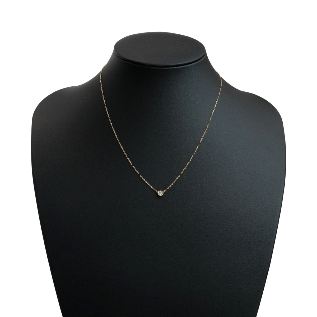 Tiffany & Co By The Yard 1P Diamond Necklace 0.19ct K18YG Yellow Gold