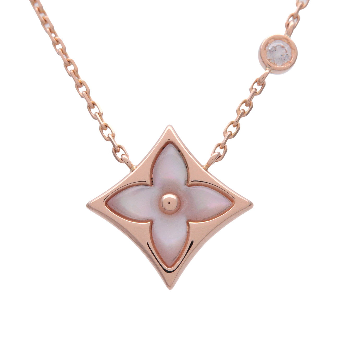 Louis Vuitton Pendant Color Blossom BB 1PDiamond Necklace K18 PG Q93892