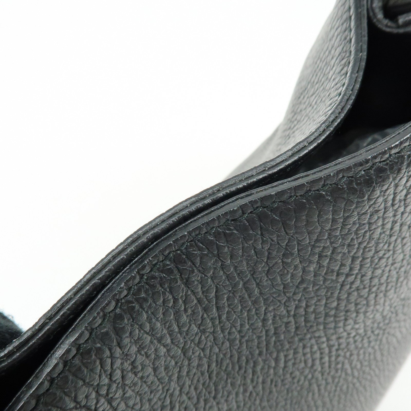 GUCCI Logo Leather Tote Bag Shoulder Bag Black 380118