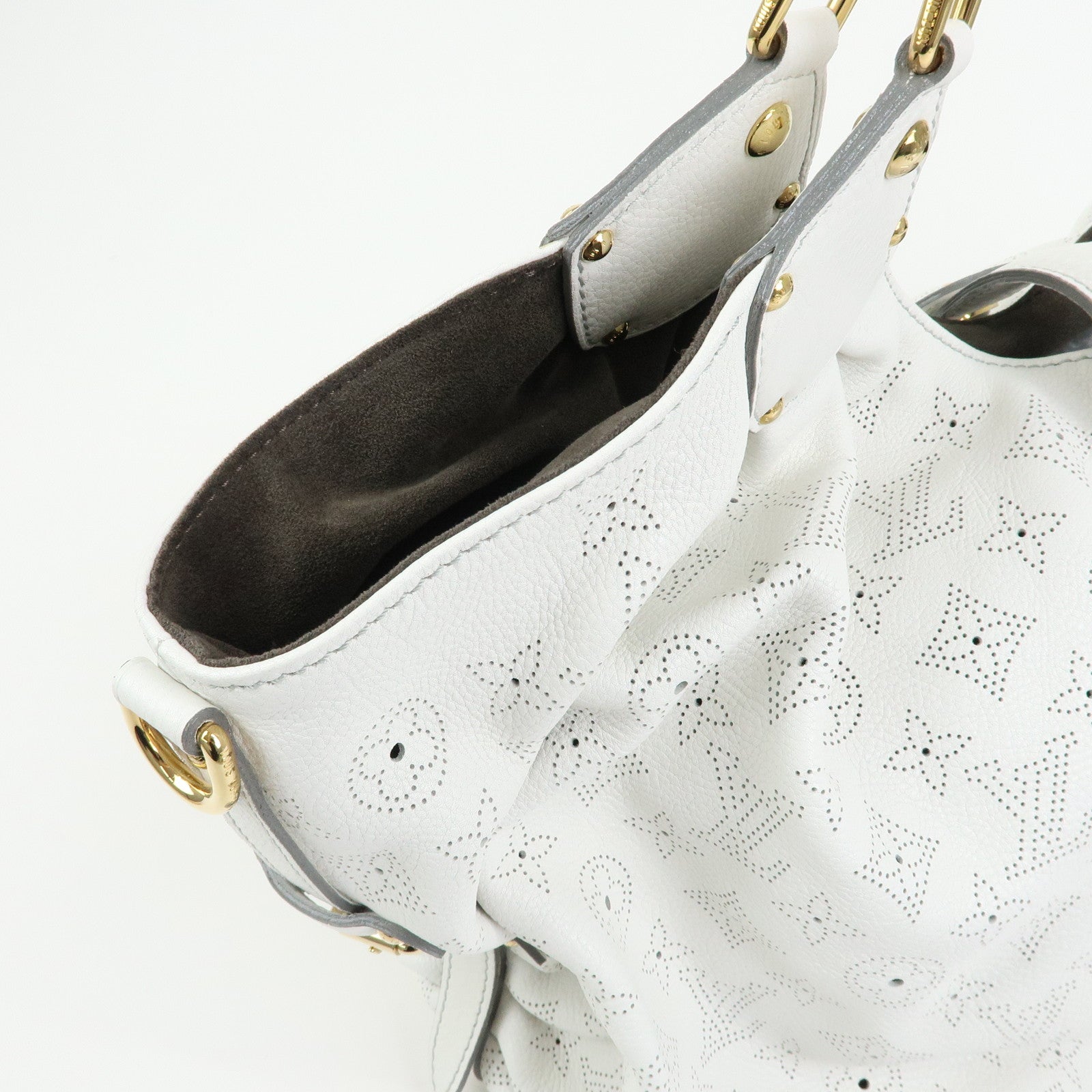 Louis Vuitton Monogram Mahina XL Leather Shoulder Bag Blanc M95715