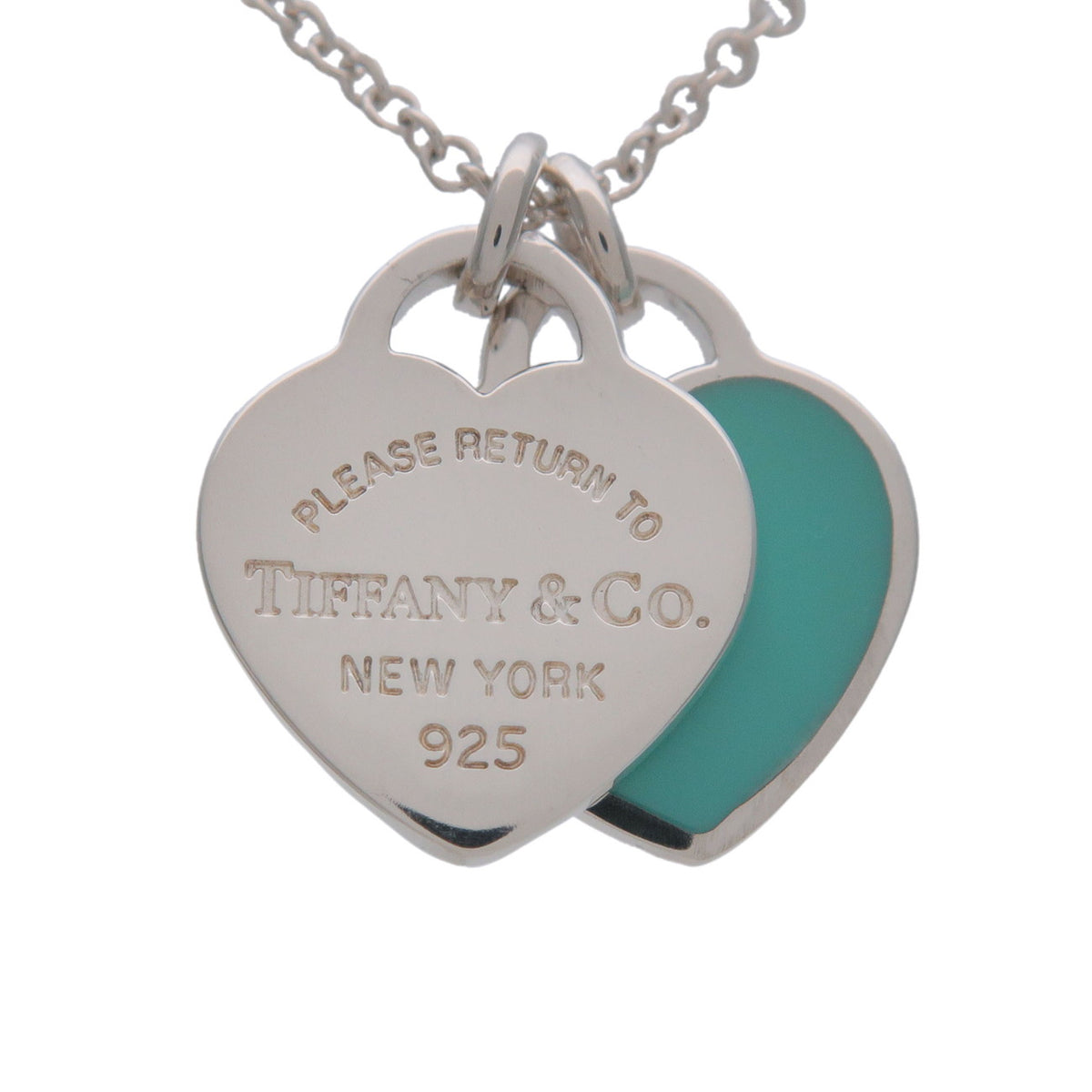 Tiffany & Co Return to Tiffany Mini Double Heart Tag Necklace SV925