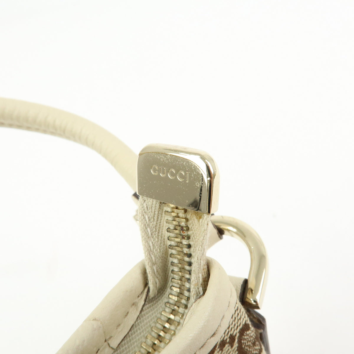 GUCCI Abbey GG Canvas Leather Mini Shoulder Bag Beige Ivory 130939