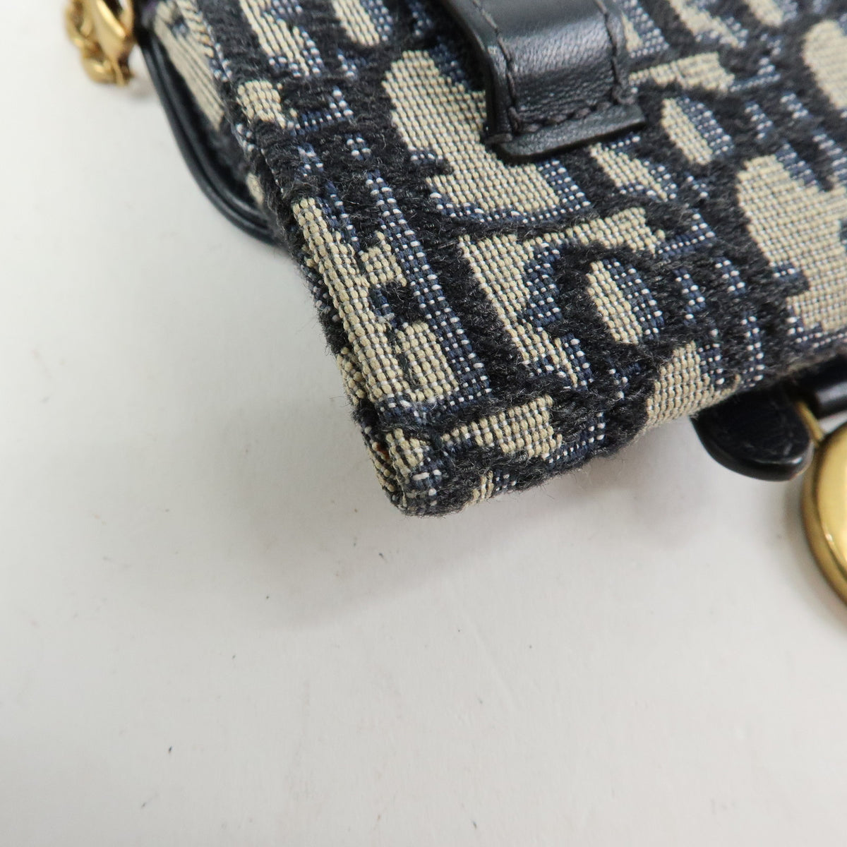 Christian Dior Oblique Saddle Jacquard Canvas Chain Shoulder Pouch