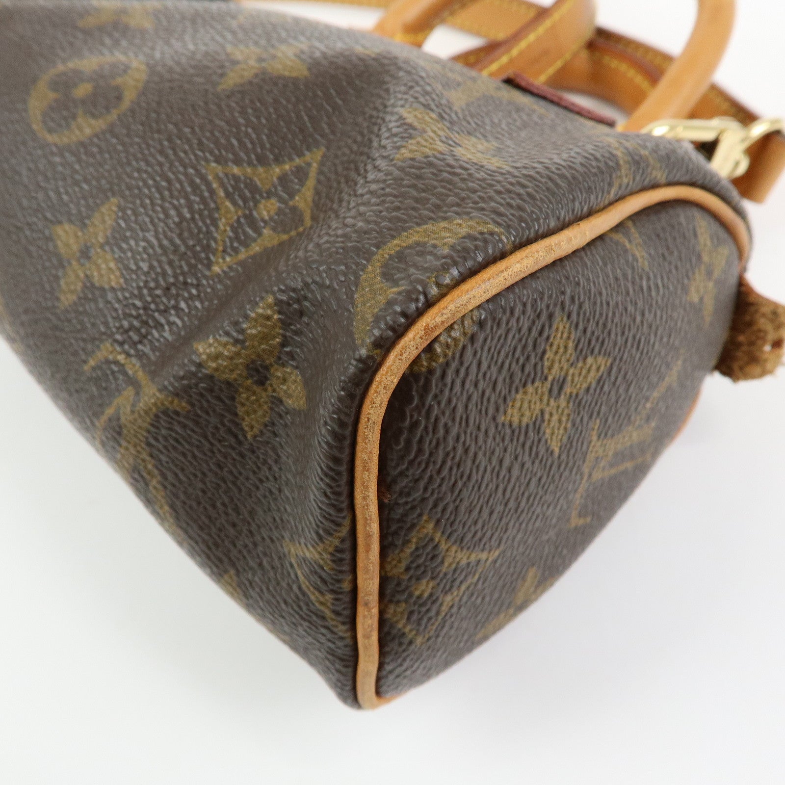 Louis Vuitton Monogram Mini Speedy Canvas Hand Bag & Strap M41534