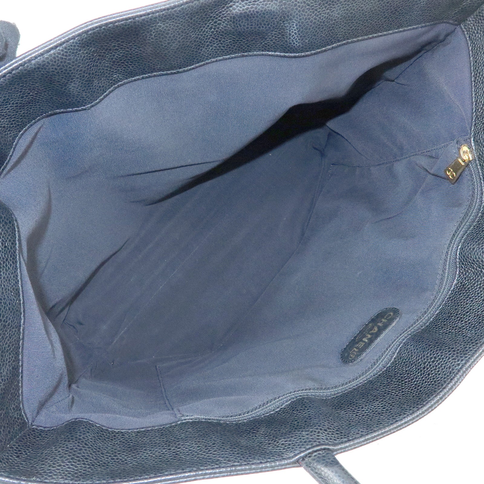 CHANEL COCO Mark Caviarskin Tote Bag Shoulder Bag Black