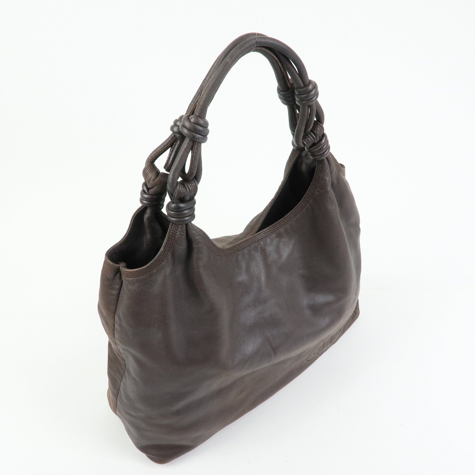 LOEWE Anagram Nappa Leather Shoulder Bag Tote Bag Brown