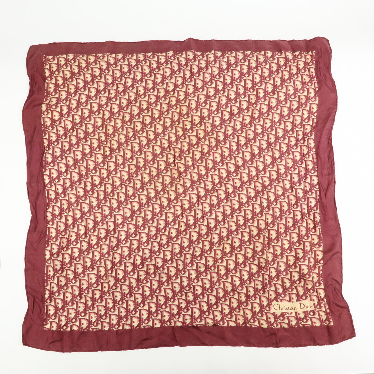 Christian Dior GUCCI FENDI Lot of 3 Silk Wool Scarf Bordeaux Pink Navy