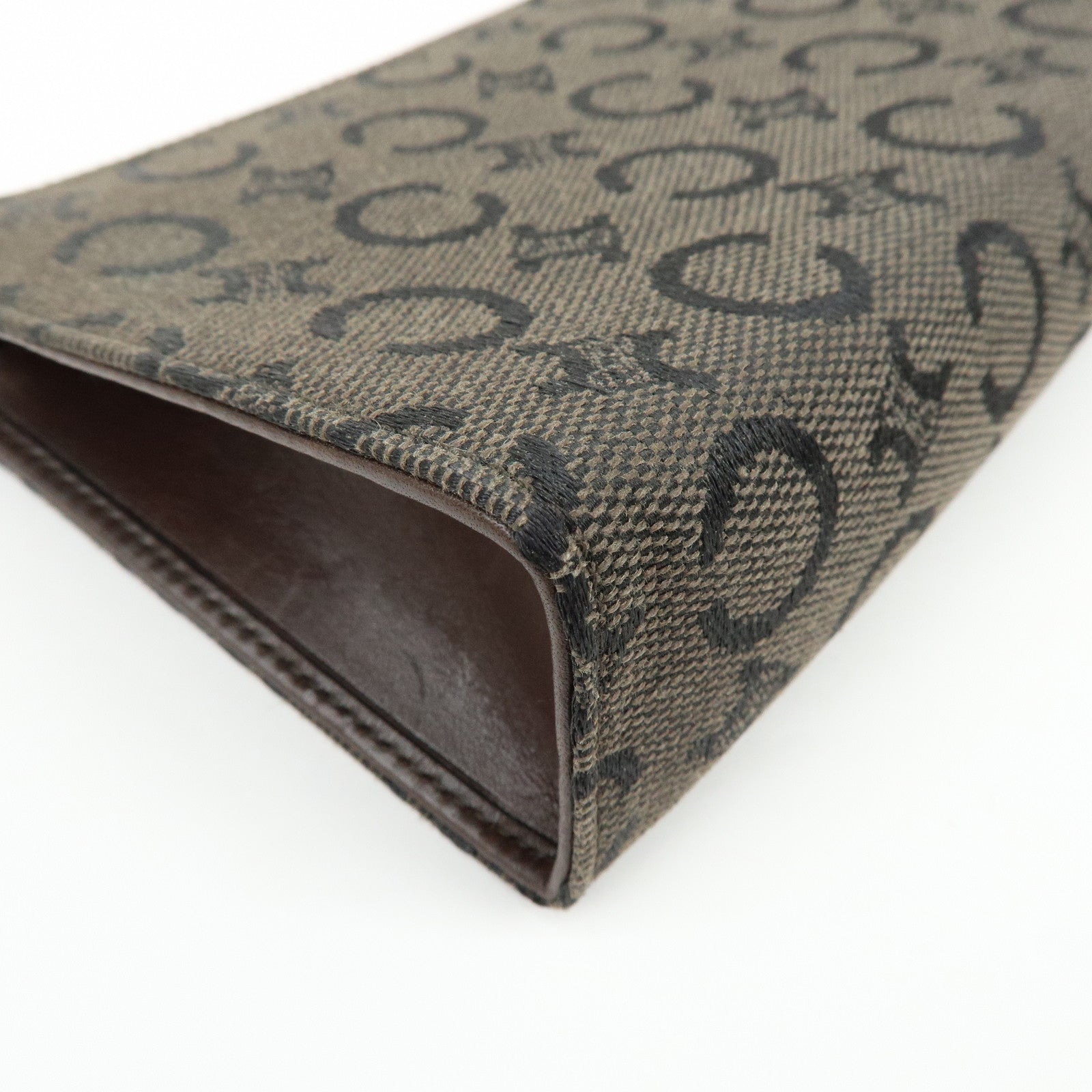CELINE C Macadam Canvas Mini Cosmetic Pouch Makeup Bag Brown