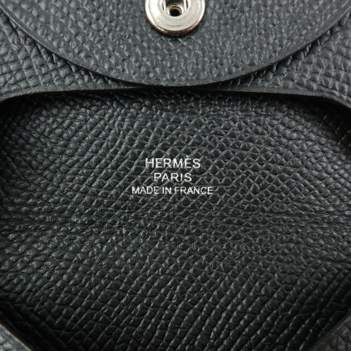 HERMES Bastia Veau Epsoｍ A Stamped Coin Case Coin Purse Black