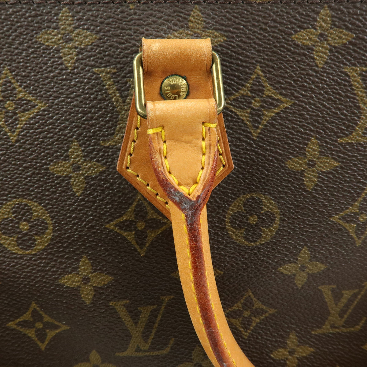 Louis Vuitton Monogram Sac Plat Tote Bag Hand Bag Brown M51140