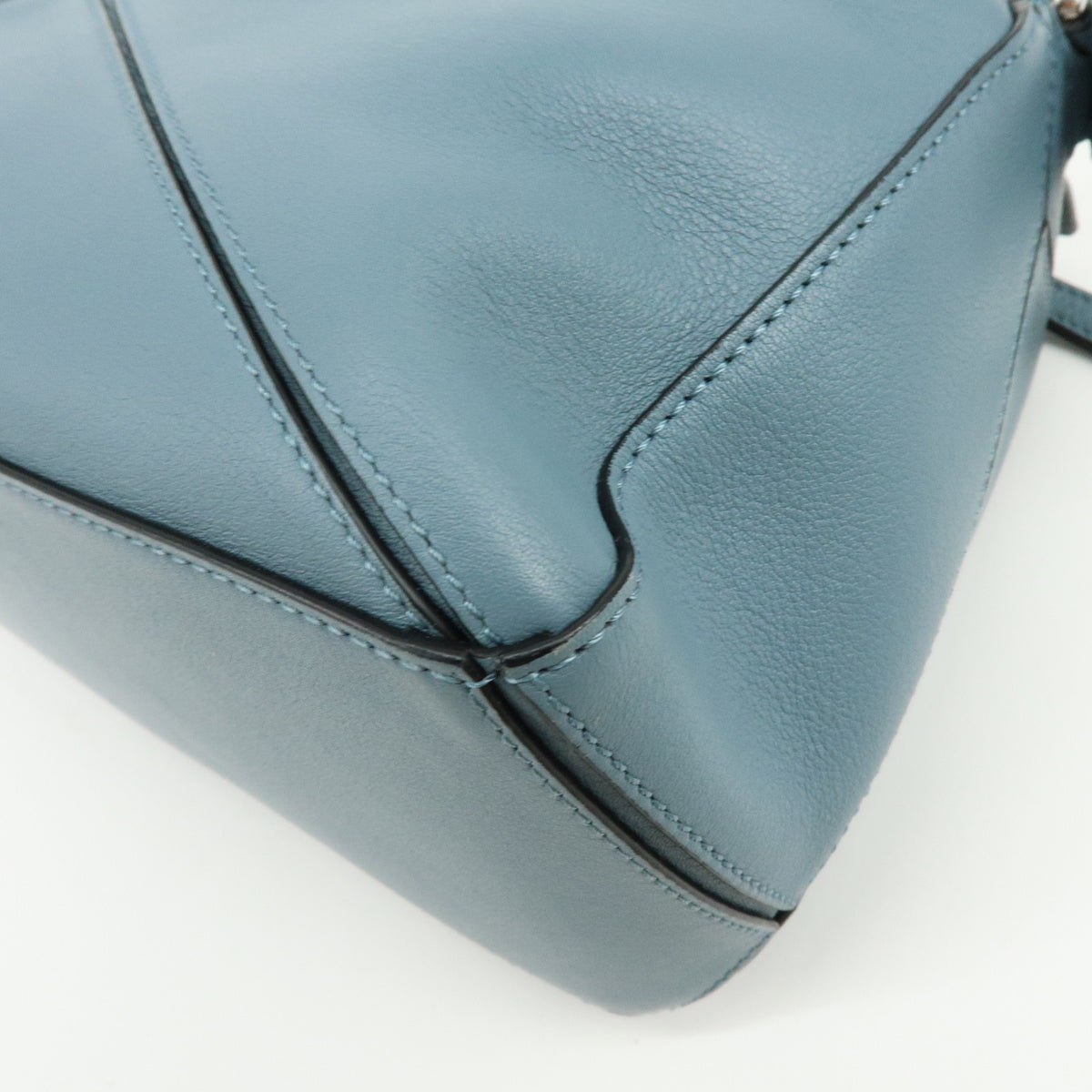 LOEWE Anagram Puzzle Bag Leather 2Way Bag Hand Shoulder Bag Light Blue