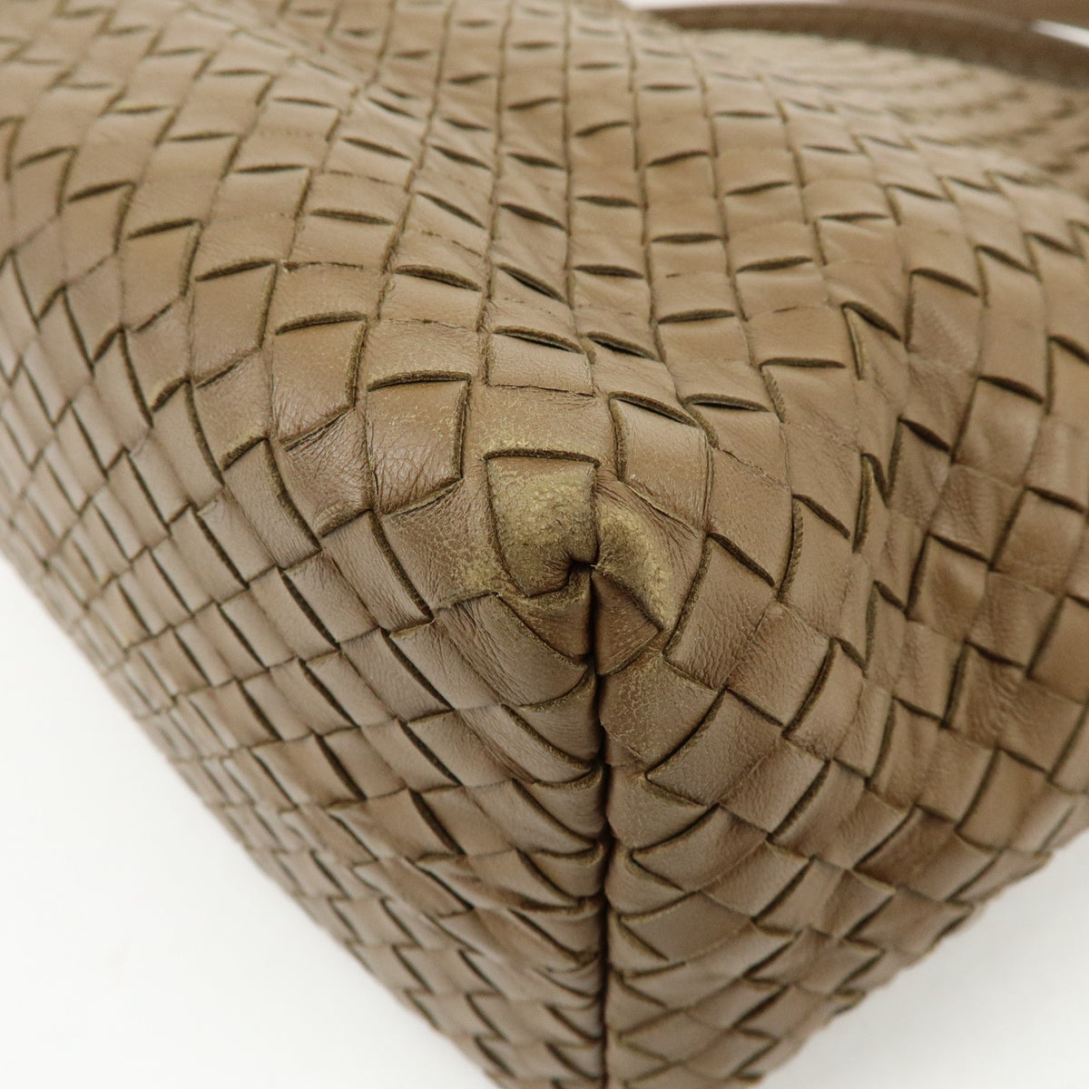 BOTTEGA VENETA Intrecciato Leahter Shoulder Bag Tote Bag Cafe Brown