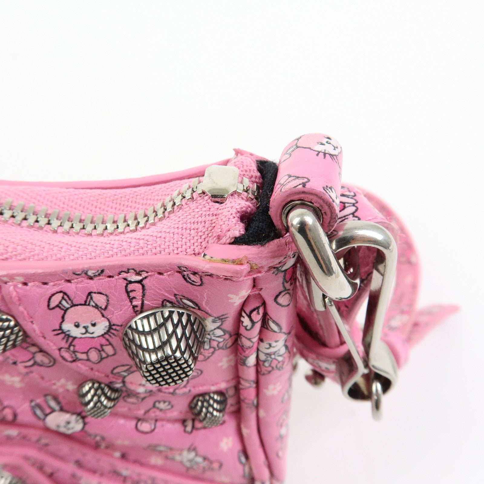 BALENCIAGA Le Cagole Mini Rabbit Pattern Leather Shoulder Bag 695814