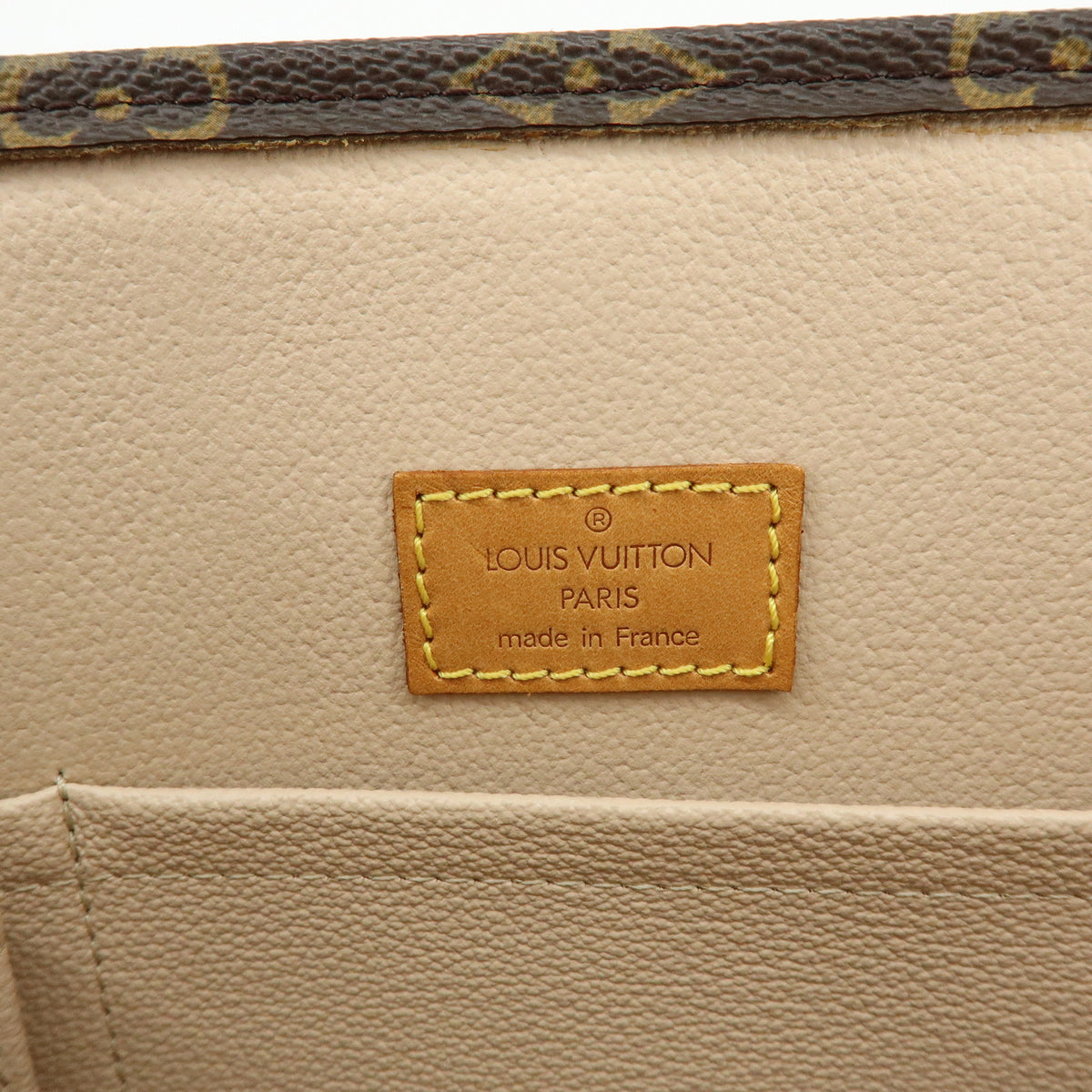 Louis Vuitton Monogram Sac Plat Tote Bag Hand Bag Brown M51140