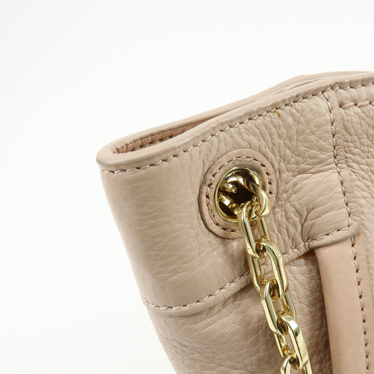 TORY BURCH Logo Britten Leather Chain Shoulder Bag Tote Bag Pink