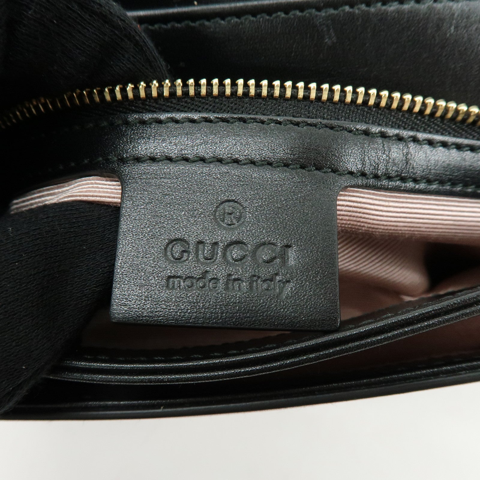 GUCCI Double G Arli Leather Shoulder Bag Crossbody Bag Black 550129