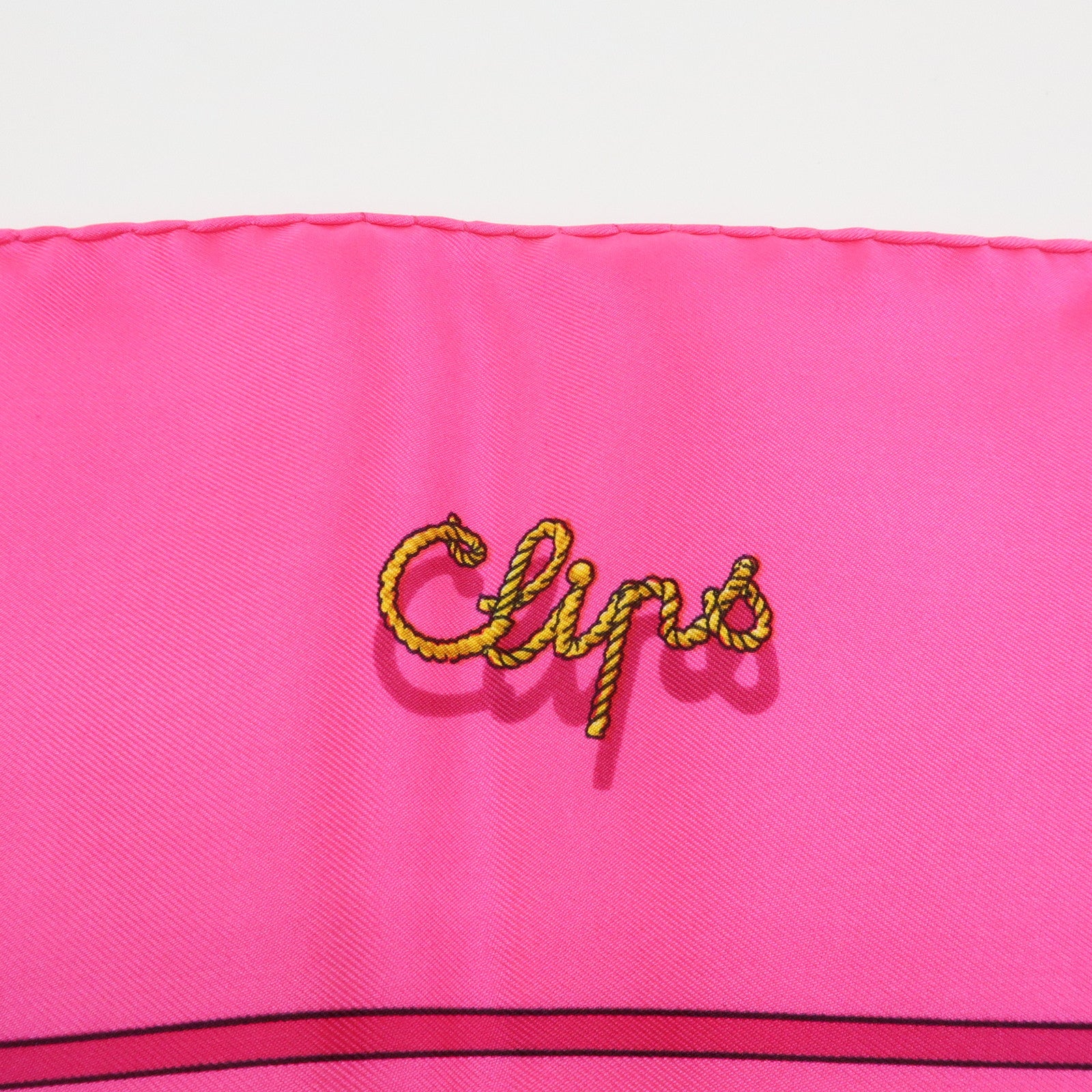 HERMES Carre 90 Silk 100% Scarf Clips Pink Gold