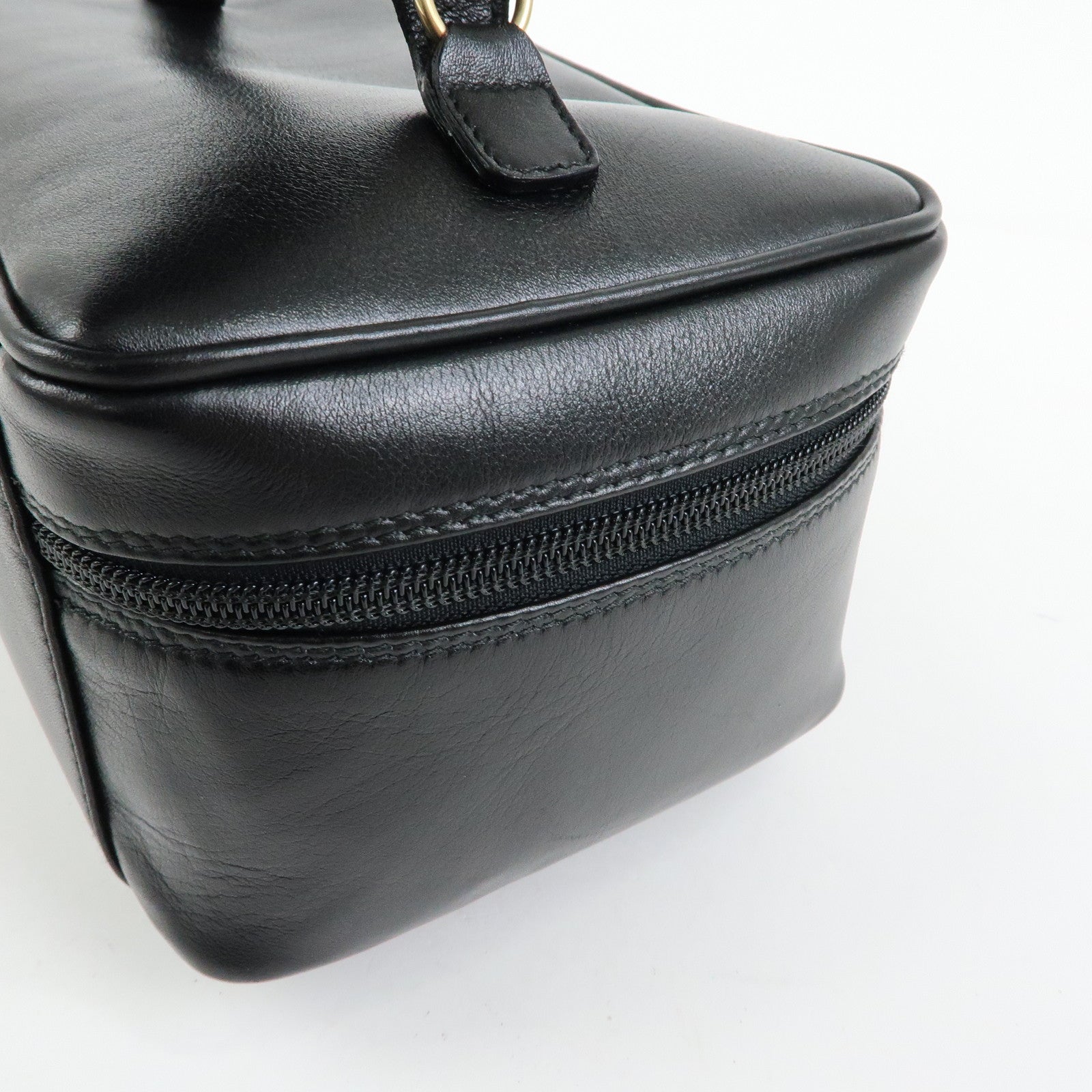 GUCCI Horsebit Leather Vanity Bag Cosmetic Bag Black 03217050140