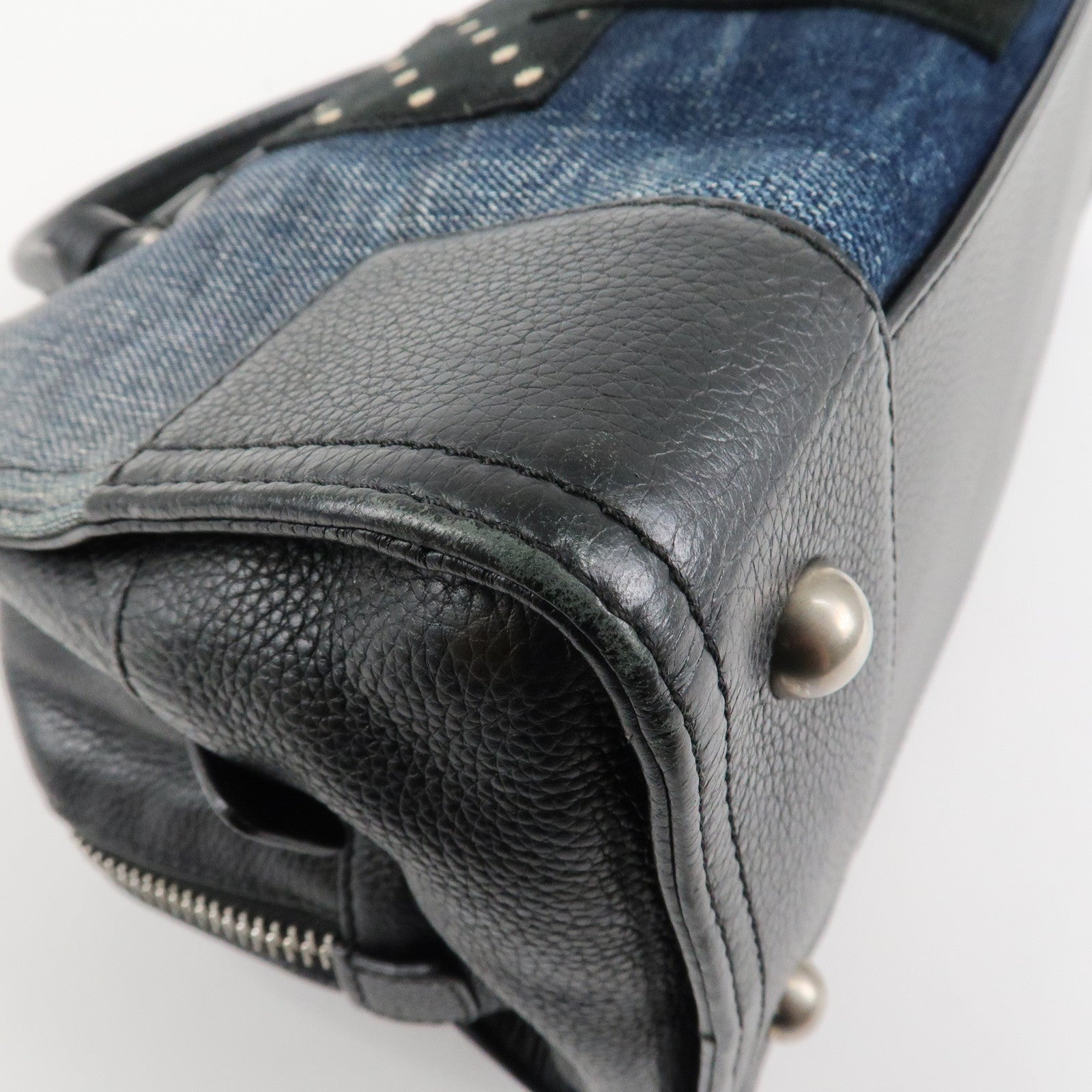 LOEWE Amazona 35 Anagram Denim Leather Junya Watanabe Hand Bag Used