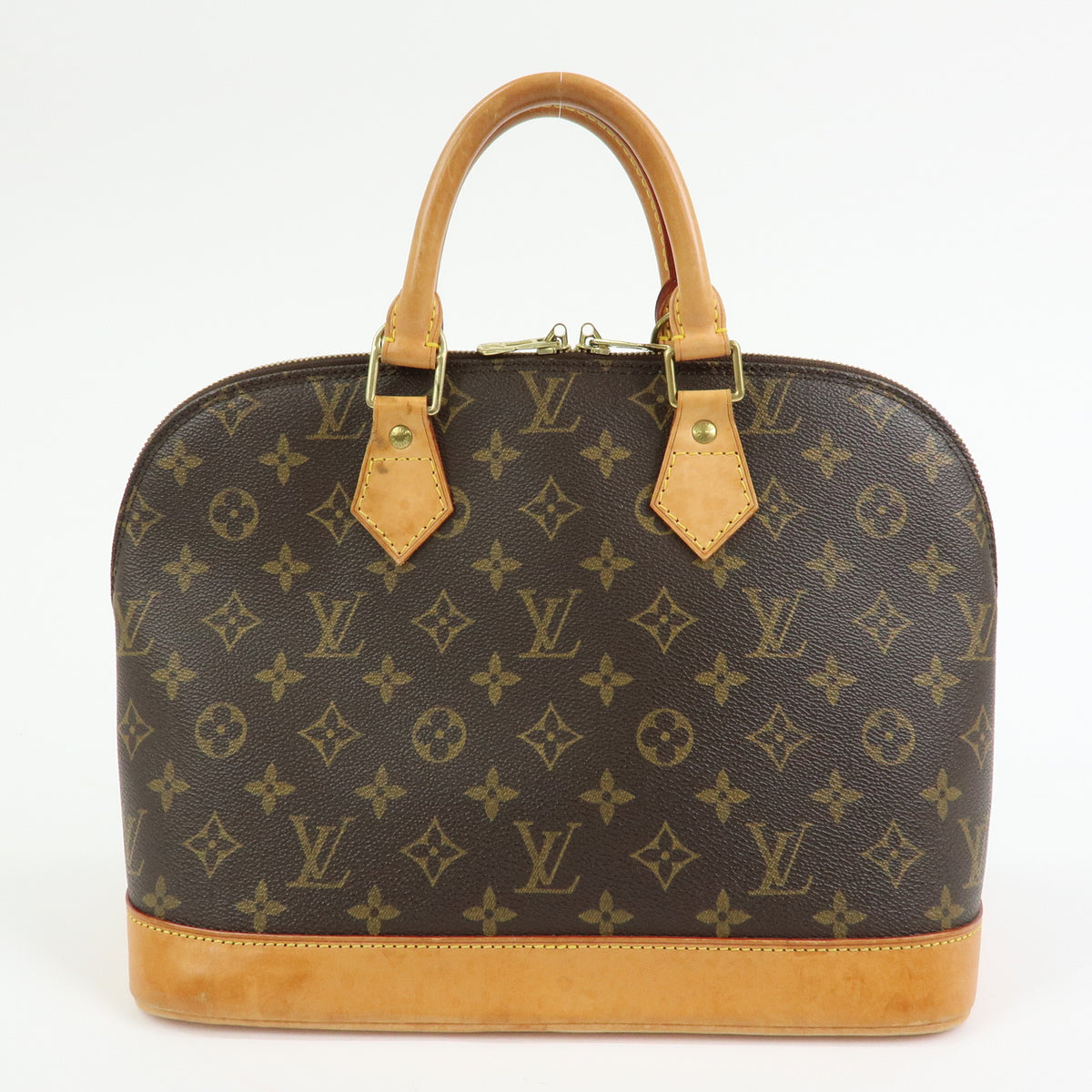 Louis Vuitton Monogram Alma PM Canvas Leather Hand Bag Brown M51130