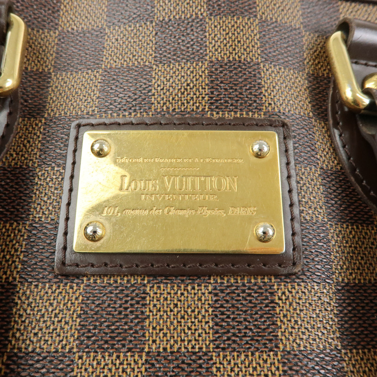 Louis Vuitton Damier Ebene Hampstead PM Hand Bag Tote Bag N51205