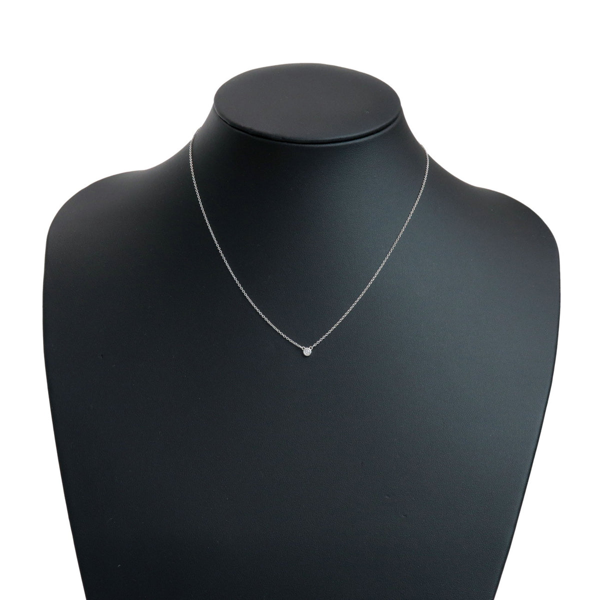 Tiffany & Co By The Yard 1P Diamond Necklace SV925 Silver