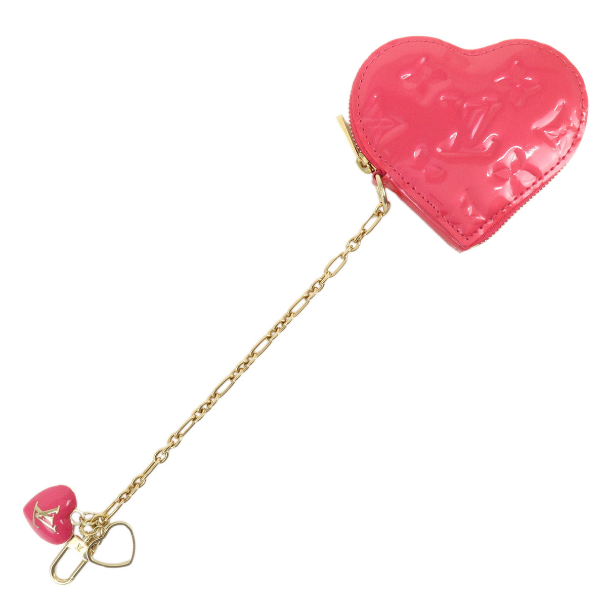 Louis Vuitton Monogram Vernis Porte Monnaie Coeur Coin Case Pink M93657