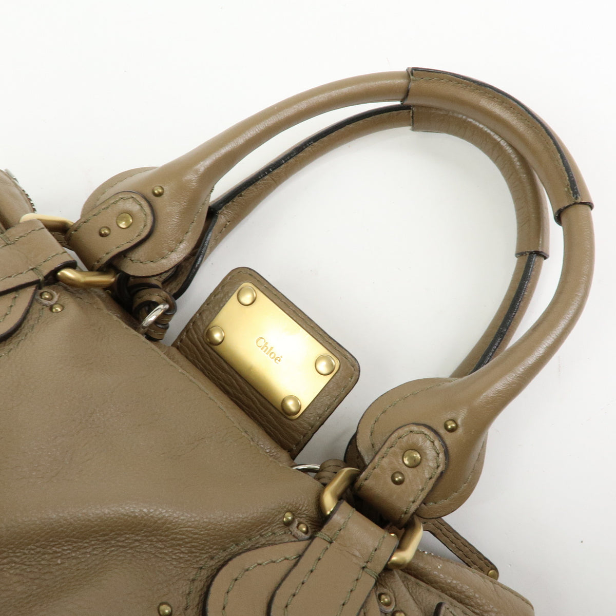 Chloe Paddington Leather Hand Bag Boston Bag Brown