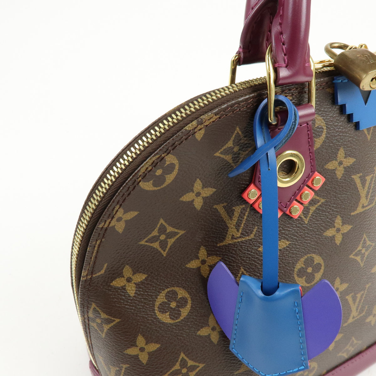 Louis Vuitton Monogram Totem Alma PM Hand Bag Brown Magenta M41662