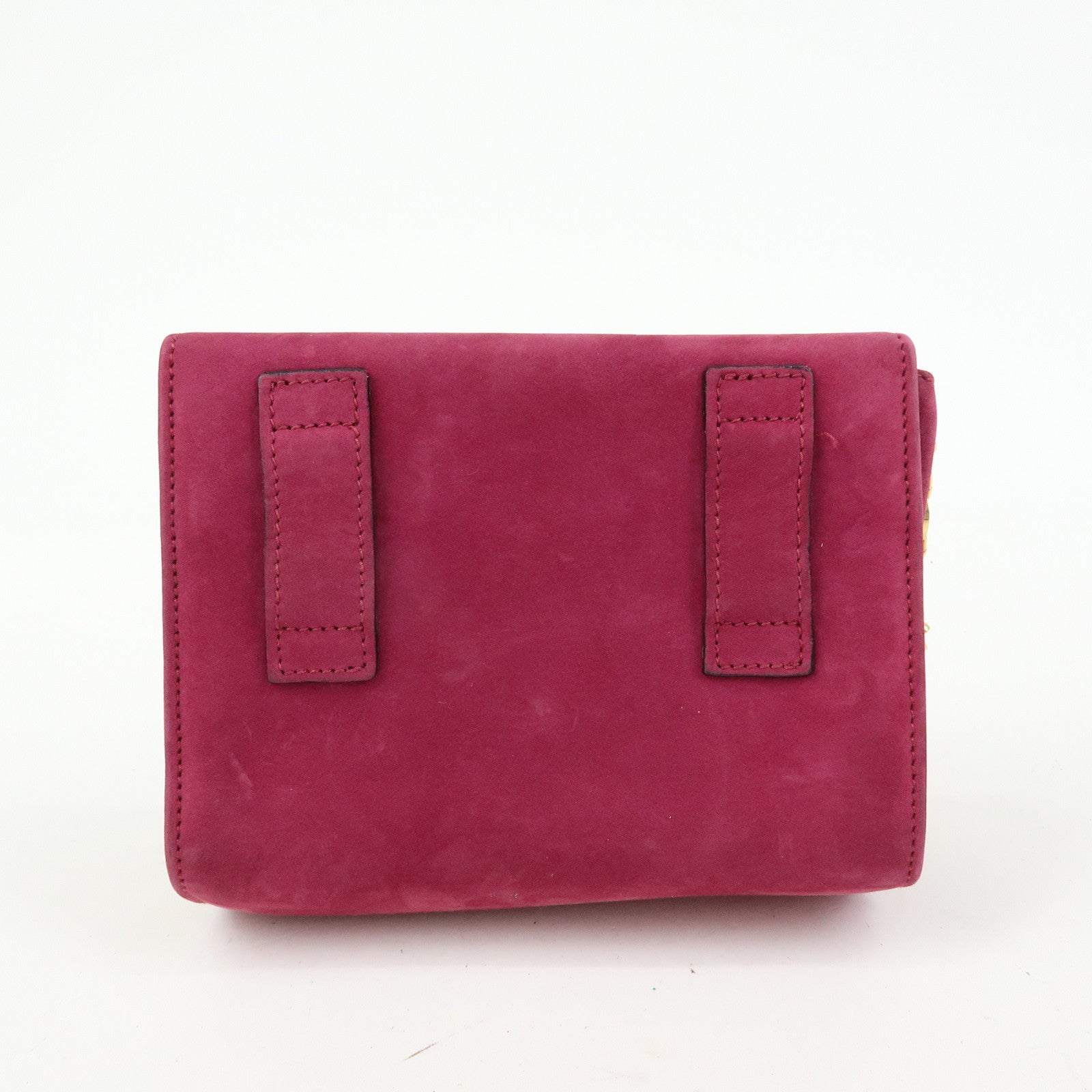 Ferragamo Varra Ribbon Suede 3Way Bag Chain Shoulder Bag Purple