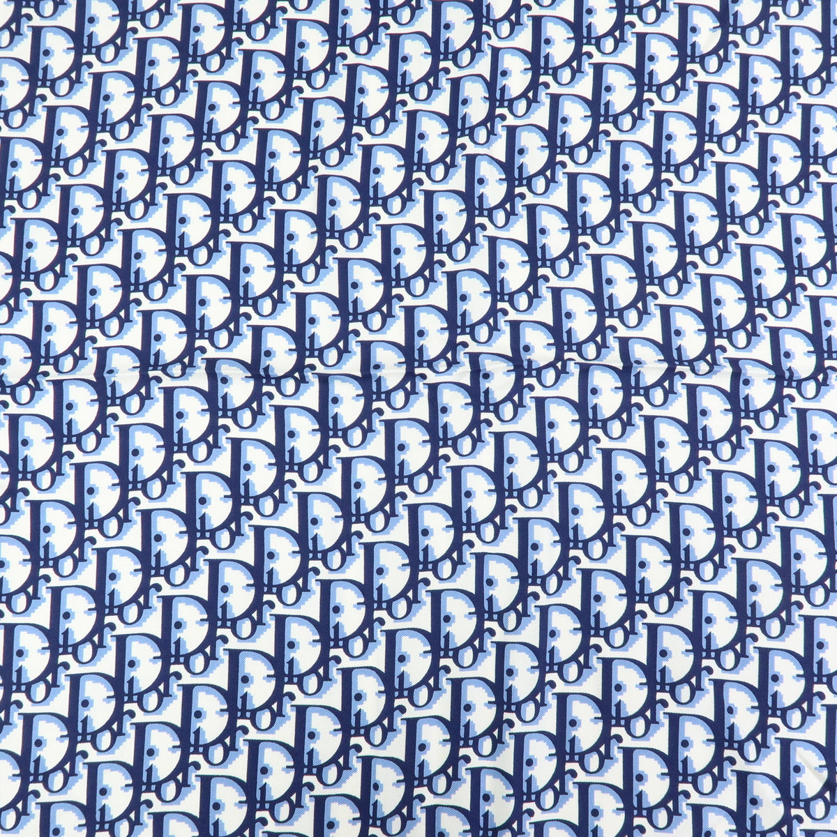 Christian Dior Trotter Silk 100% Scarf Navy White