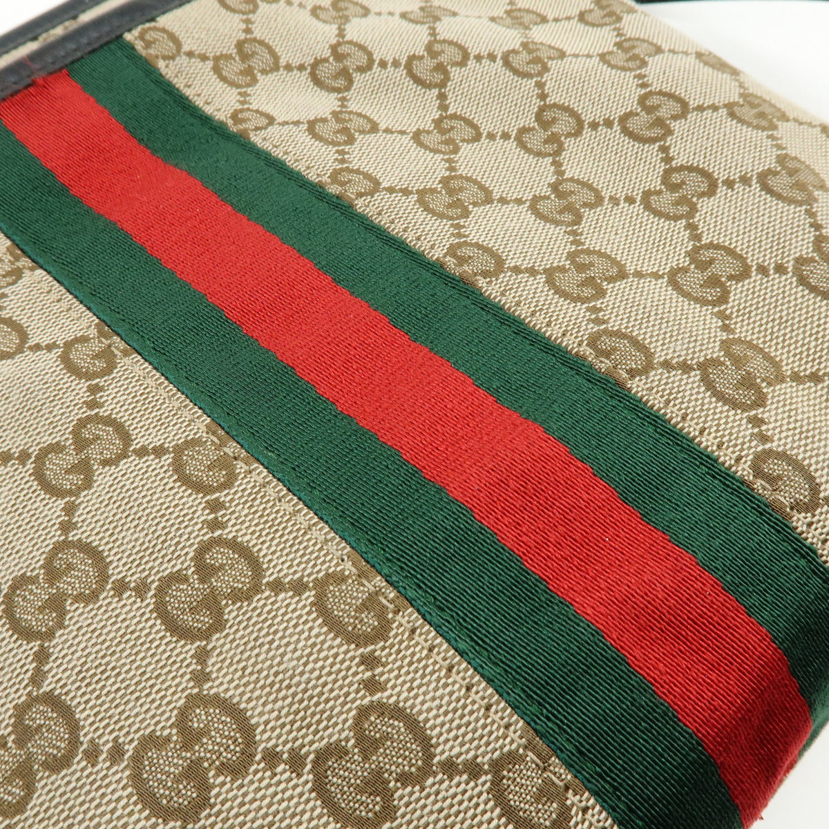 GUCCI Sherry GG Canvas Leather Shoulder Bag Crossbody Bag 388926