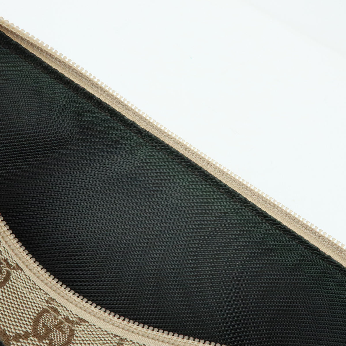 GUCCI Boat Bag GG Canvas Leather Hand Bag Accessory Pouch Beige 07198