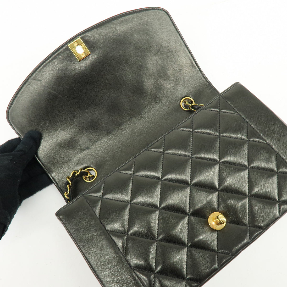 CHANEL Matelasse Timeless Classic Diana 25 Chain Shoulder Bag A01165