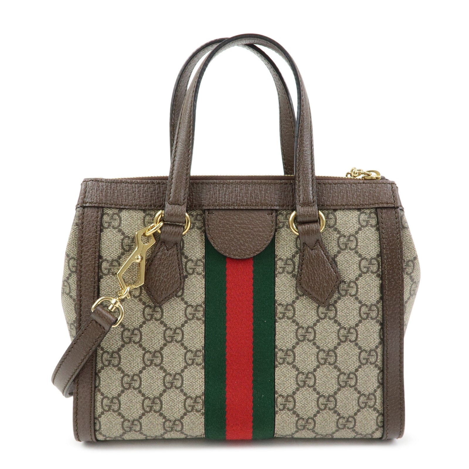 GUCCI Ophidia Sherry  Double G GG Supreme Leather 2Way Hand Bag 547551