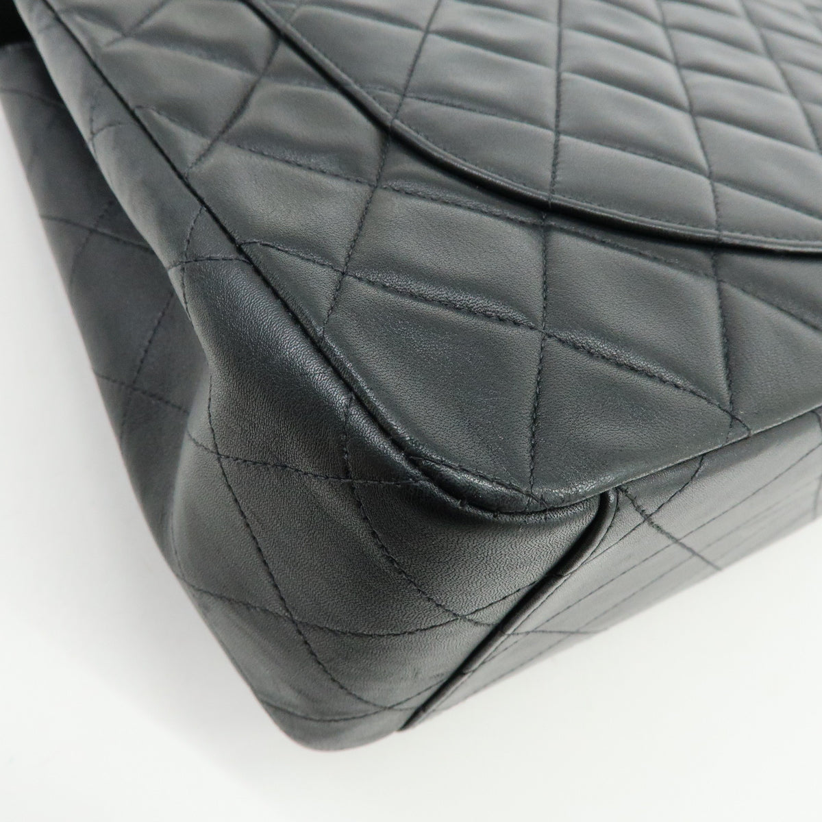 CHANEL Jumbo Matelasse 34 Lamb Skin Chain Shoulder Bag Black A01094