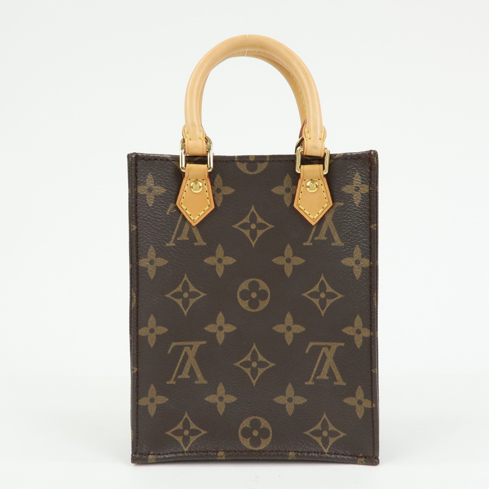 Louis Vuitton Monogram Petit Sac Plat 2Way Shoulder Bag Brown M69442