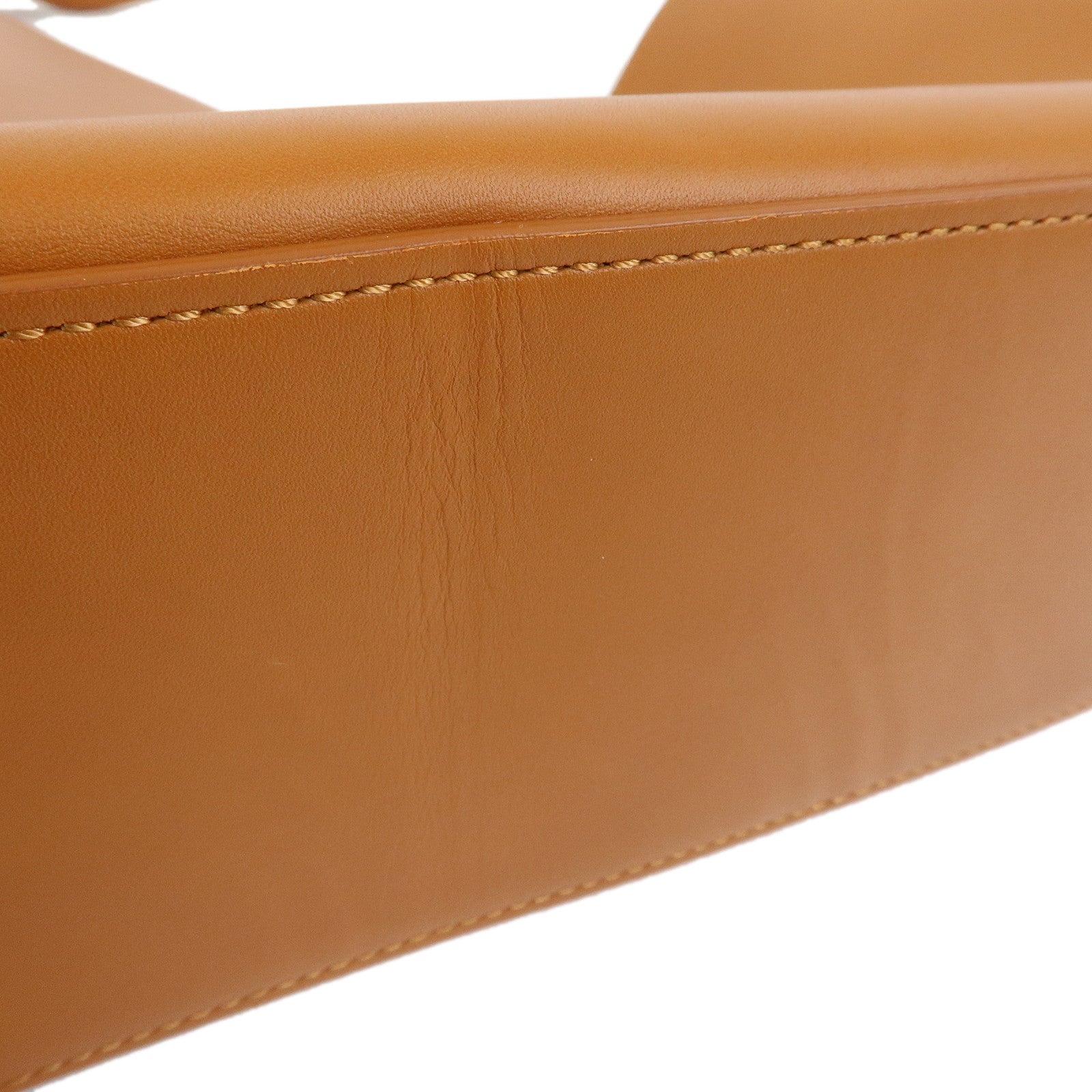 Chloe Logo Mate Leather Shoulder Bag Hand Bag Brown