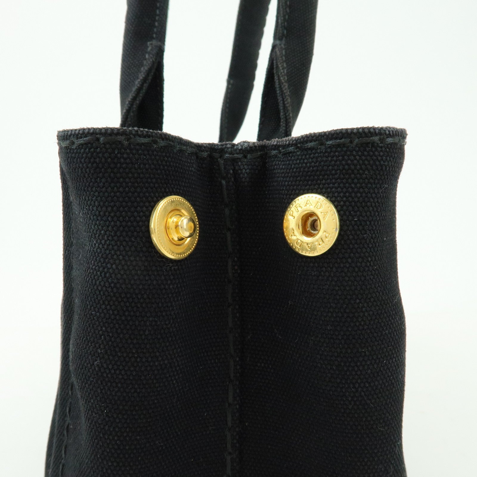 PRADA Canapa Mini Canvas 2Way Bag Hand Bag Black 1BG439