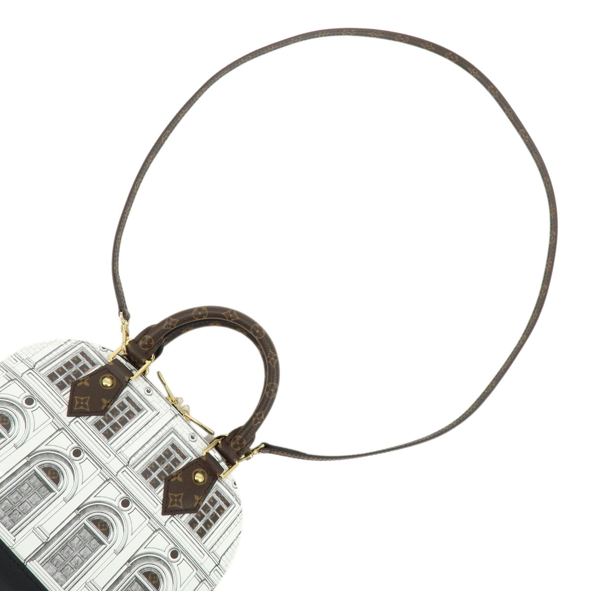 Louis Vuitton x Fornasetti Monogram Alma BB 2Way Hand Bag White M59265