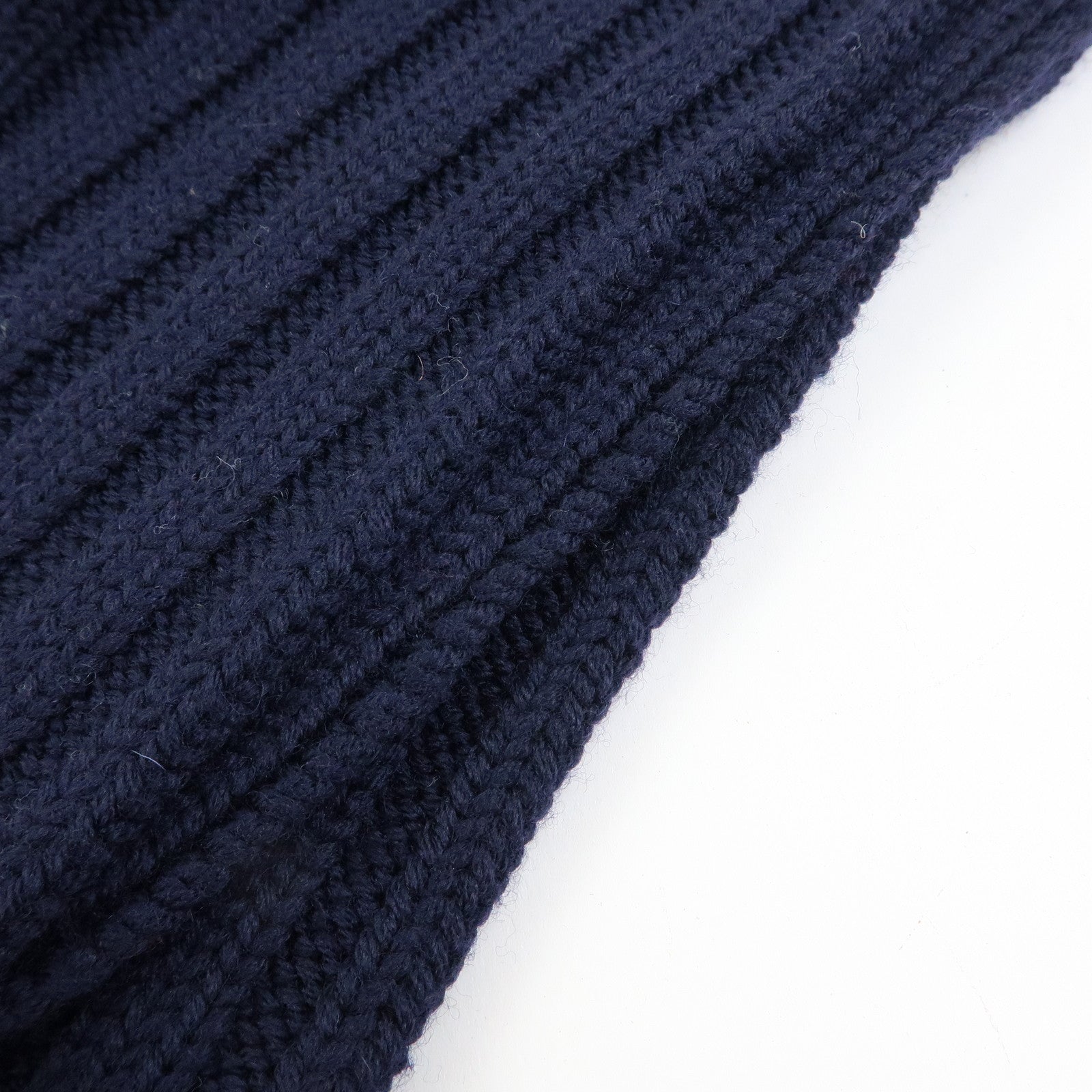 MONCLER Logo Wool 100% Scarf Stole Navy