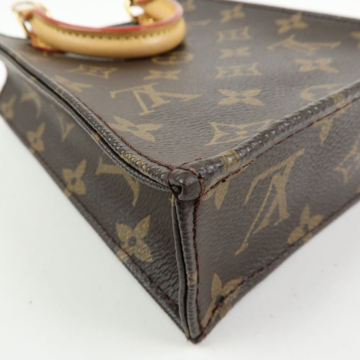 Louis Vuitton Monogram Petit Sac Plat 2Way Shoulder Bag Brown M69442