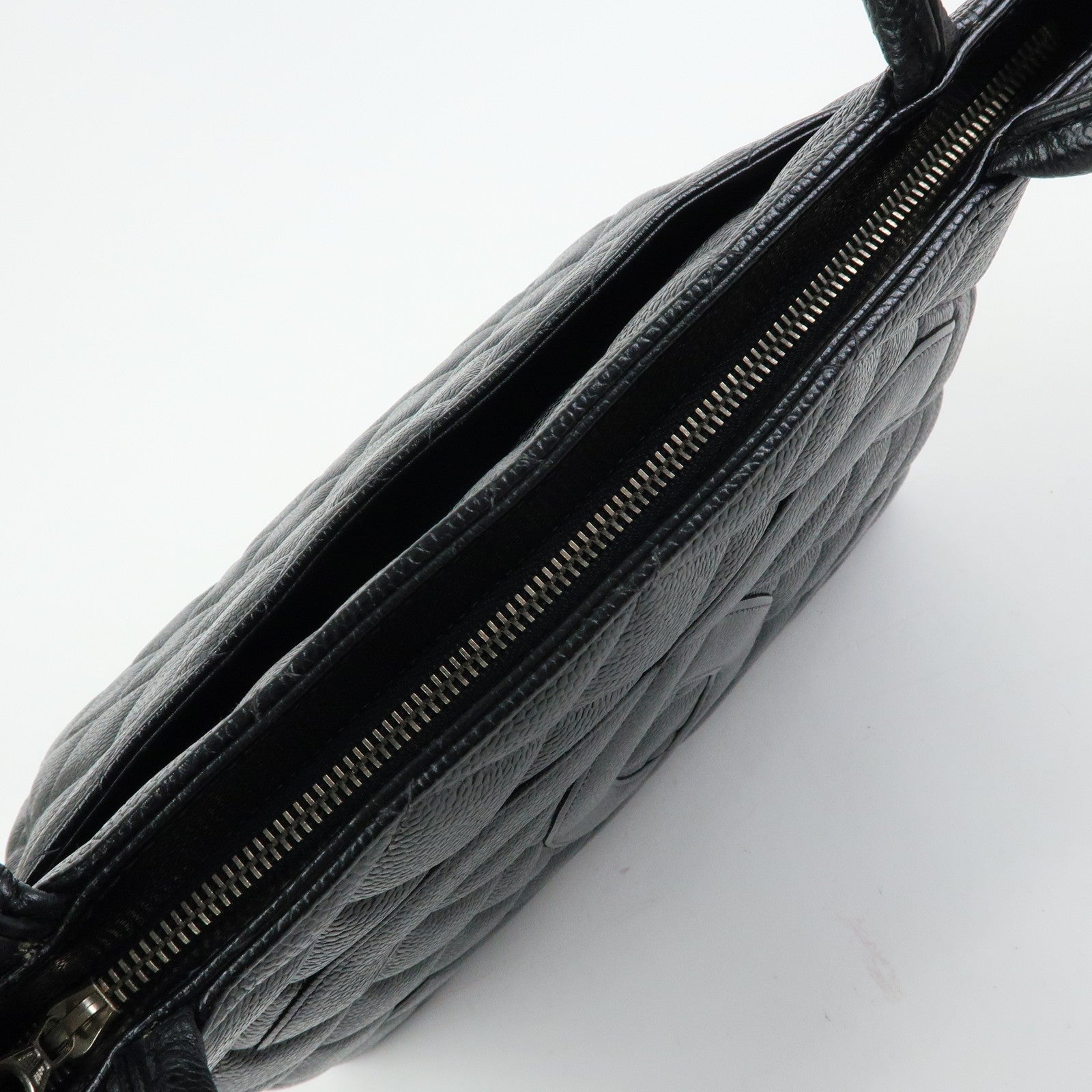 CHANEL Medallion Matelasse COCO Mark Caviarskin Tote Bag Black A01804