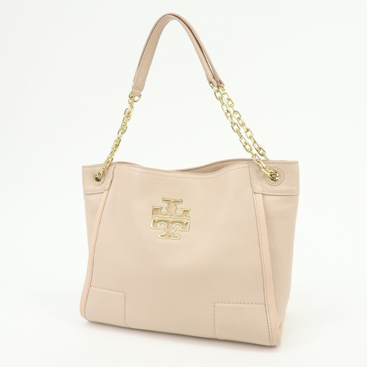 TORY BURCH Logo Britten Leather Chain Shoulder Bag Tote Bag Pink