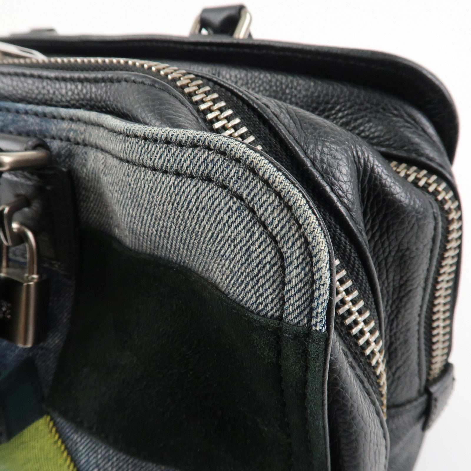 LOEWE Amazona 35 Anagram Denim Leather Junya Watanabe Hand Bag Used