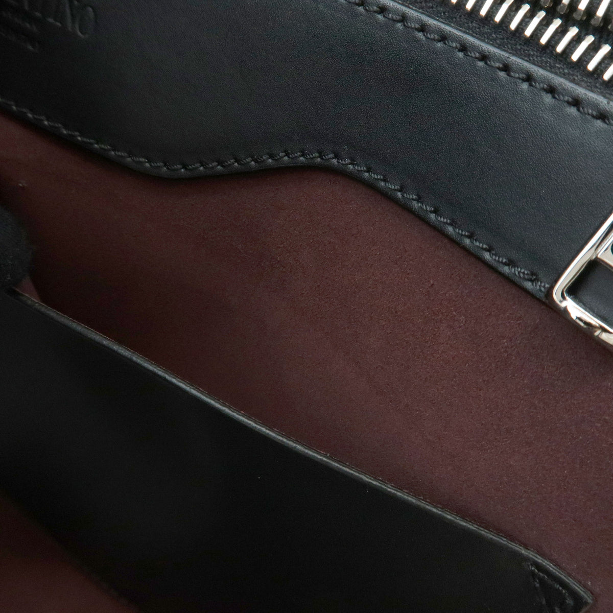 VALENTINO GARAVANI Leather Clutch Bag Flat Pouch Black